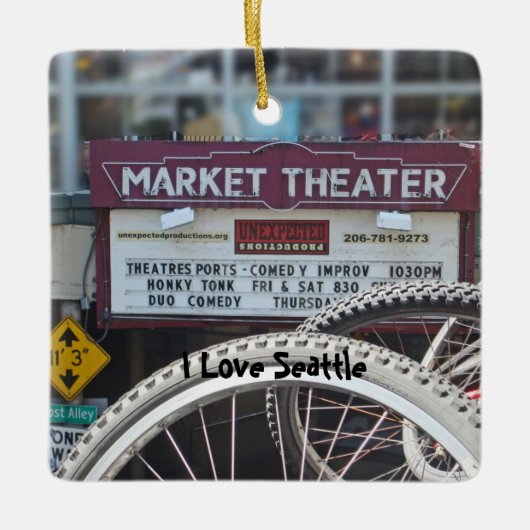 Fietsen in het theater keramisch ornament (Voorkant)