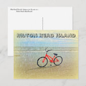 Fietsen in Sun Shower op Hilton Head Island Beach Briefkaart (Voorkant / Achterkant)
