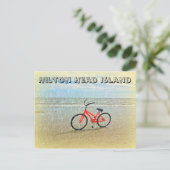 Fietsen in Sun Shower op Hilton Head Island Beach Briefkaart (Staand voorkant)