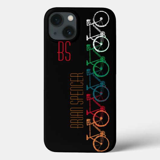 fietsen in verschillende kleuren gepersonaliseerd Case-Mate iPhone case (Achterkant)