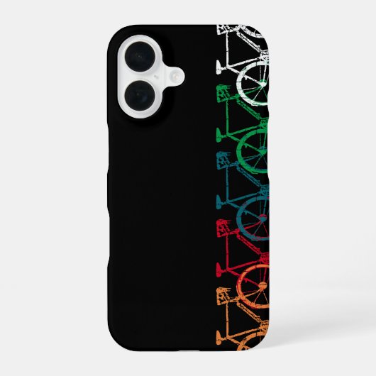 Fietsen in verschillende kleuren iPhone 16 hoesje (Achterkant)