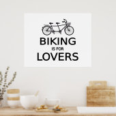 fietsen is bedoeld voor liefhebbers , tandem fiets poster (Keuken)