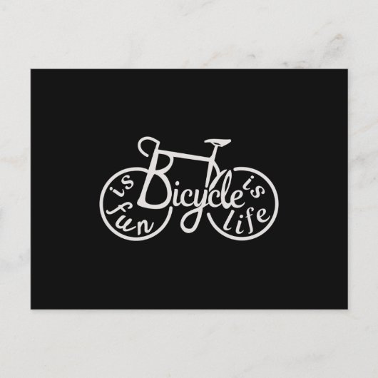 Fietsen is leuk, fiets is leven briefkaart (Voorkant)