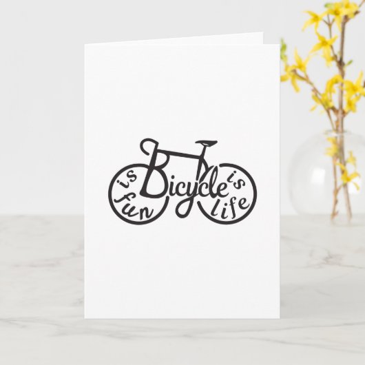 Fietsen is leuk, fiets is leven kaart (Gele Bloem)