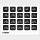 Fietsen is leuk, fiets is leven vierkante sticker (Vel)