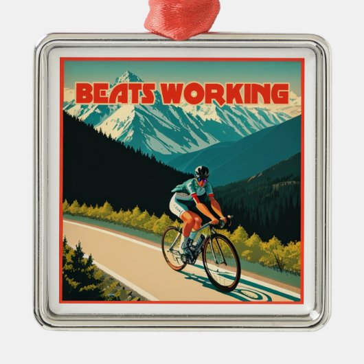 Fietsen is leuker dan werken metalen ornament (Voorkant)