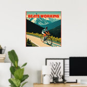 Fietsen is leuker dan werken poster (Thuiskantoor)