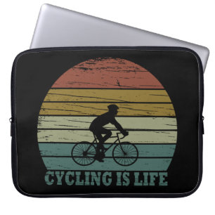 Fietsen is leven motivatie quotes laptop sleeve