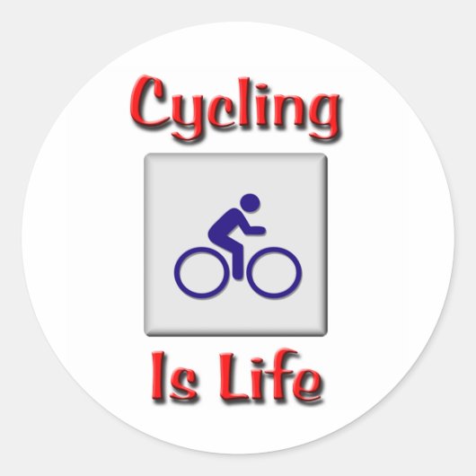 Fietsen is leven ronde sticker (Voorkant)