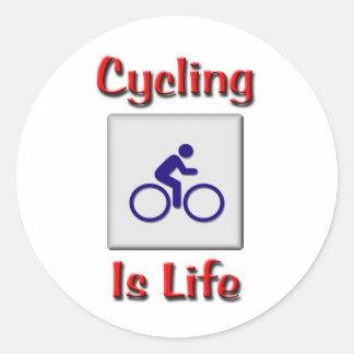 Fietsen is leven ronde sticker