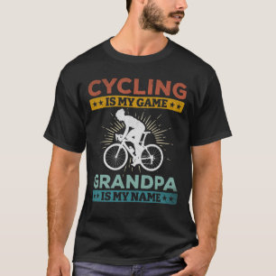 Fietsen is mijn game opa, mijn naam wegbike t-shirt