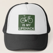 Fietsen is mijn lifehack trucker pet (Voorkant)