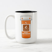 Fietsen is mijn medicijn tweekleurige koffiemok (Links)