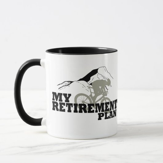 Fietsen is mijn pensioenplan mok (Links)