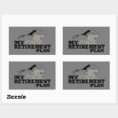 Fietsen is mijn pensioenplan rechthoekige sticker (Vel)