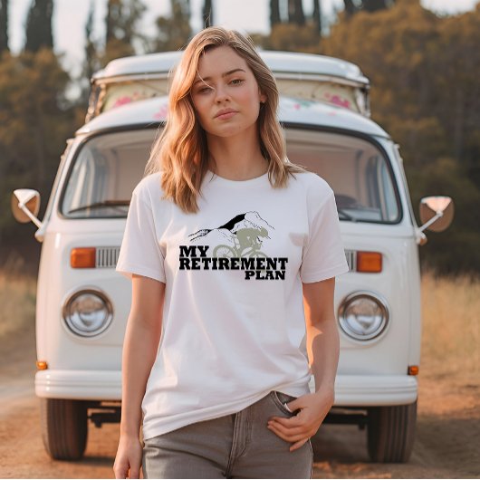 Fietsen is mijn pensioenplan t-shirt