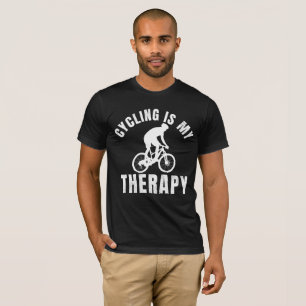 fietsen is mijn therapie grappig fietsonderdeel ca t-shirt