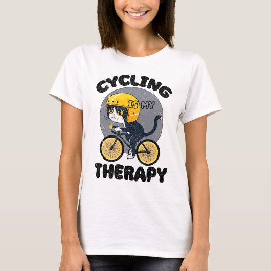 Fietsen is mijn therapie grappige fietser t-shirt (Voorkant)