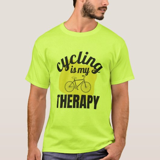 Fietsen is mijn therapie T-shirt (Voorkant)