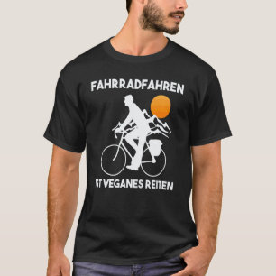Fietsen is vegan rijdende wielrenners t-shirt