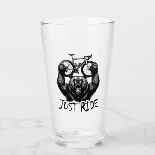 Fietsen Just Ride Beer Glas (Voorkant)