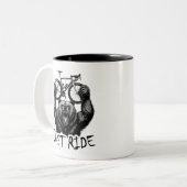 Fietsen Just Ride Beer Tweekleurige Koffiemok (Voorkant links)