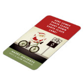 Fietsen kerstfeestdag Kaart Magnet Magneet (Linkerzijde)
