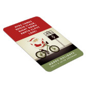 Fietsen kerstfeestdag Kaart Magnet Magneet (Rechterzijde)