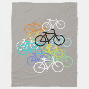 Fietsen...kies uw achtergrondkleur. fleece deken