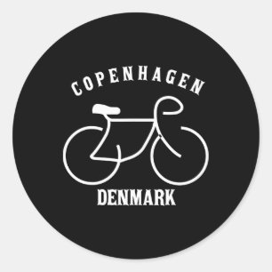 Fietsen Kopenhagen Denemarken Grafisch  Ronde Sticker