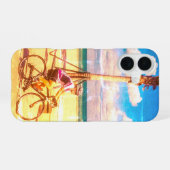 Fietsen langs het strand iPhone 16 hoesje (Achterkant horizontaal)