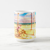 Fietsen langs het strand koffiemok (Center)
