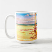 Fietsen langs het strand koffiemok (Links)
