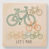 Fietsen laten rijpen stenen onderzetter (Voorkant)