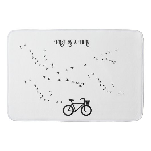 Fietsen Leven, gratis als een vogel aanpasbaar Badmat (Voorkant)