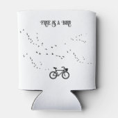 Fietsen Leven, gratis als een vogel aanpasbaar Blikjeskoeler (Achterkant)