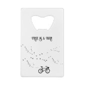Fietsen Leven, gratis als een vogel aanpasbaar Creditkaart Flessenopener (Achterkant)