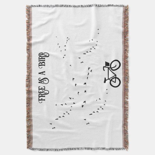 Fietsen Leven, gratis als een vogel aanpasbaar Deken (Voorkant Verticaal)