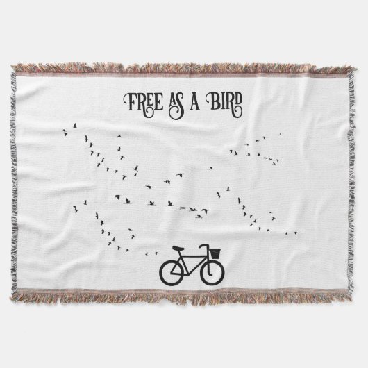 Fietsen Leven, gratis als een vogel aanpasbaar Deken (Voorkant)