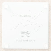 Fietsen Leven, gratis als een vogel aanpasbaar Glazen Onderzetter (Achterkant)