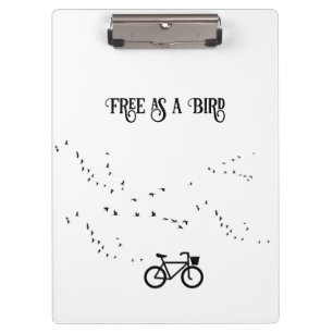 Fietsen Leven, gratis als een vogel aanpasbaar Klembord