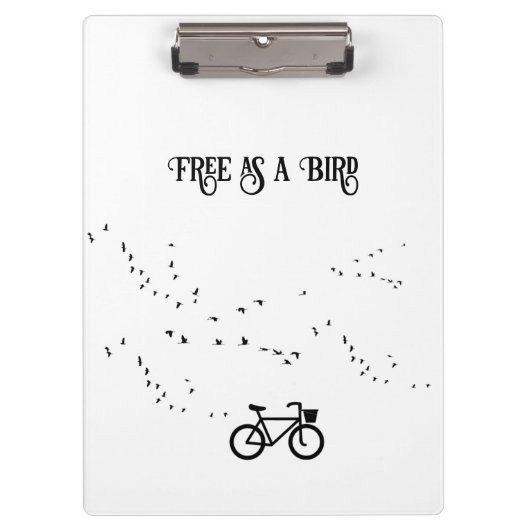 Fietsen Leven, gratis als een vogel aanpasbaar Klembord (Voorkant)
