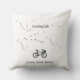 Fietsen Leven, gratis als een vogel aanpasbaar Kussen