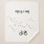 Fietsen Leven, gratis als een vogel aanpasbaar Sherpa Deken (Voorkant)