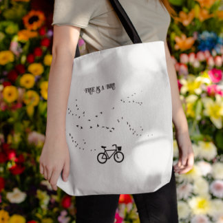Fietsen Leven, gratis als een vogel aanpasbaar Tote Bag