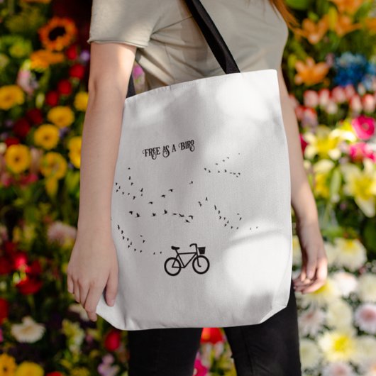 Fietsen Leven, gratis als een vogel aanpasbaar Tote Bag