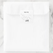 Fietsen Leven, gratis als een vogel aanpasbaar Vierkante Sticker (Tas)