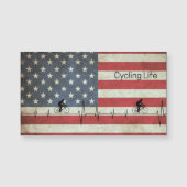 Fietsen Leven, Sterren en Stripes Magnet (Voorkant)