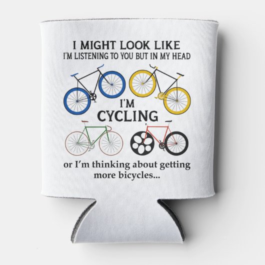 Fietsen lijkt het alsof ik naar je luister blikjeskoeler (Voorkant)