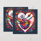 Fietsen Love Valentijn’s Day Gift Feestdagenkaart (Voorkant / Achterkant)